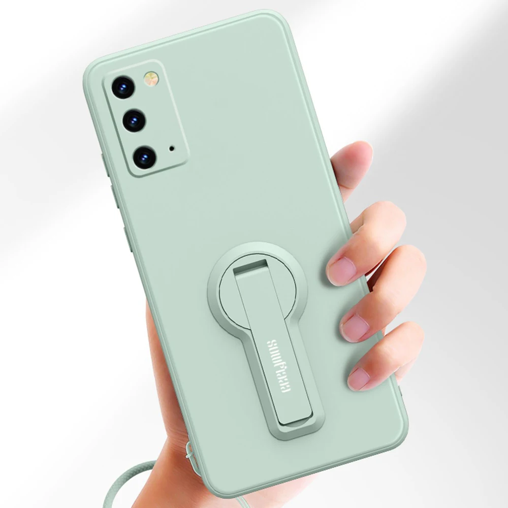 Premium Liquid Silicone Phone Case with Holder and Screen Protector - Sleek and Durable Cover