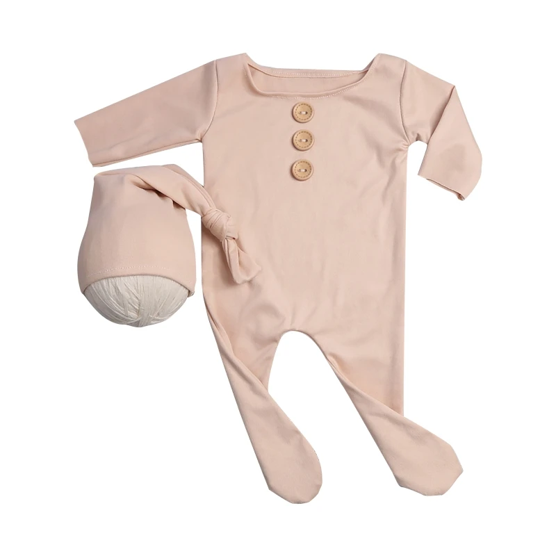 2 Pcs/Set Baby Hat Romper Newborn Photography Props Jumpsuit Long Tail Kit Infants Photo Shooting Clothing Outfits newborn baby souvenirs	