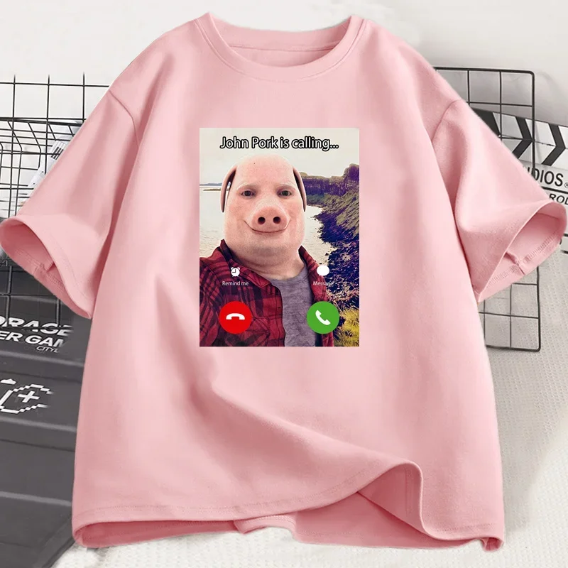 John Pork Is Calling T-shirt - Heren Dames Uniseks - cadeau - Grappige T-shirt's