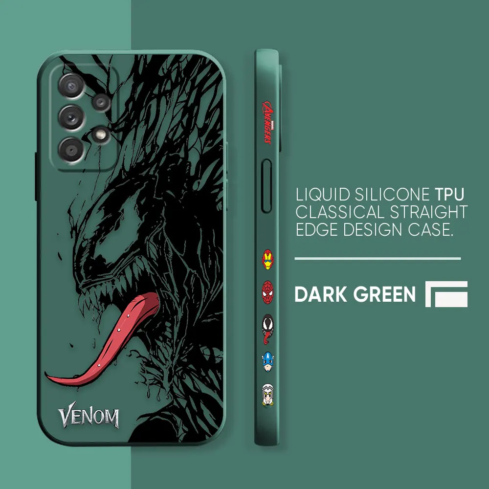 thumbnail image 1 of Funda para Samsung Galaxy A91 A73 A72 A71 A53 A52 A51 A42 A33 AO3S 4G 5G funda de silicona líquida Simple Marvel Comics Venom, 1 of 5