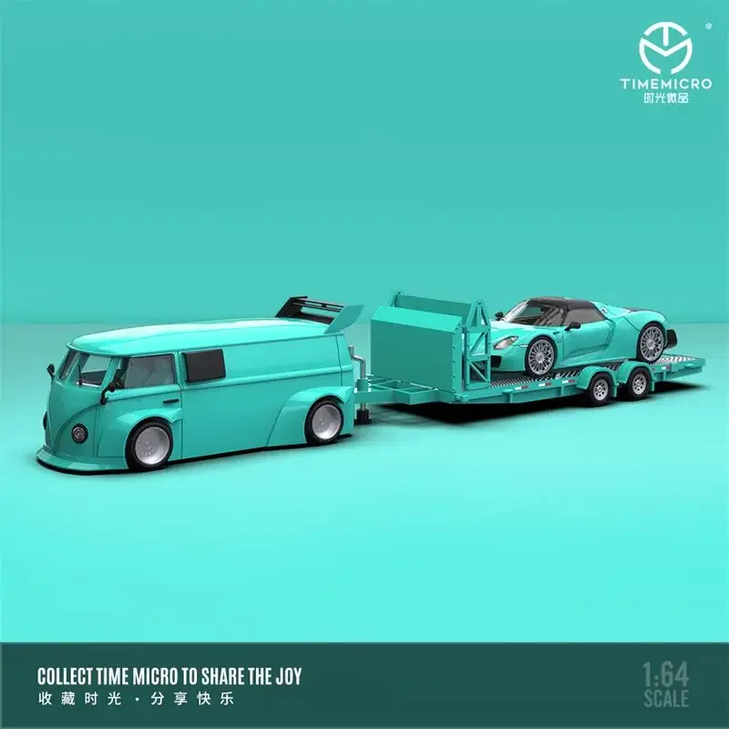 

Time Micro 1:64 T1 Van 918 Trailer set light blue Diecast Model Car