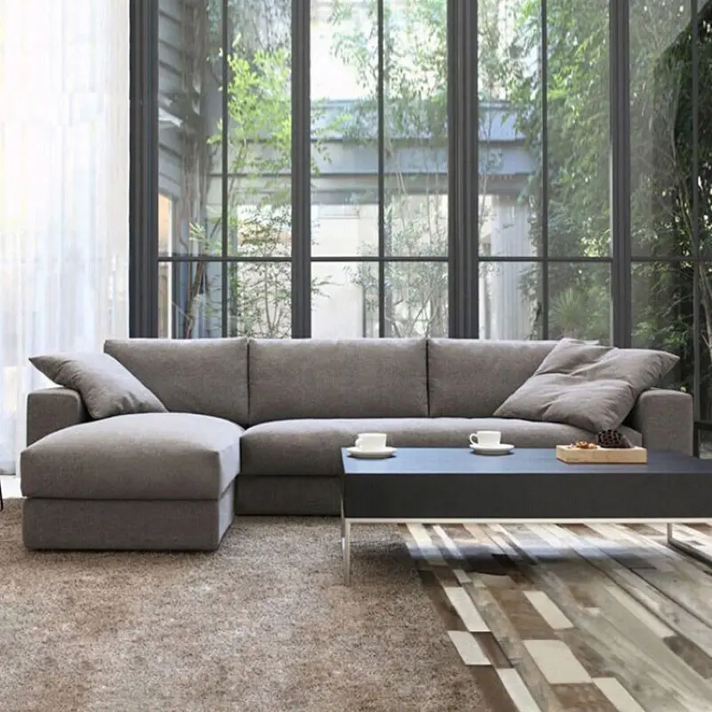 

New Nordic modern fashion simple style cloth sofa high quality living room leisure corner sofa combination