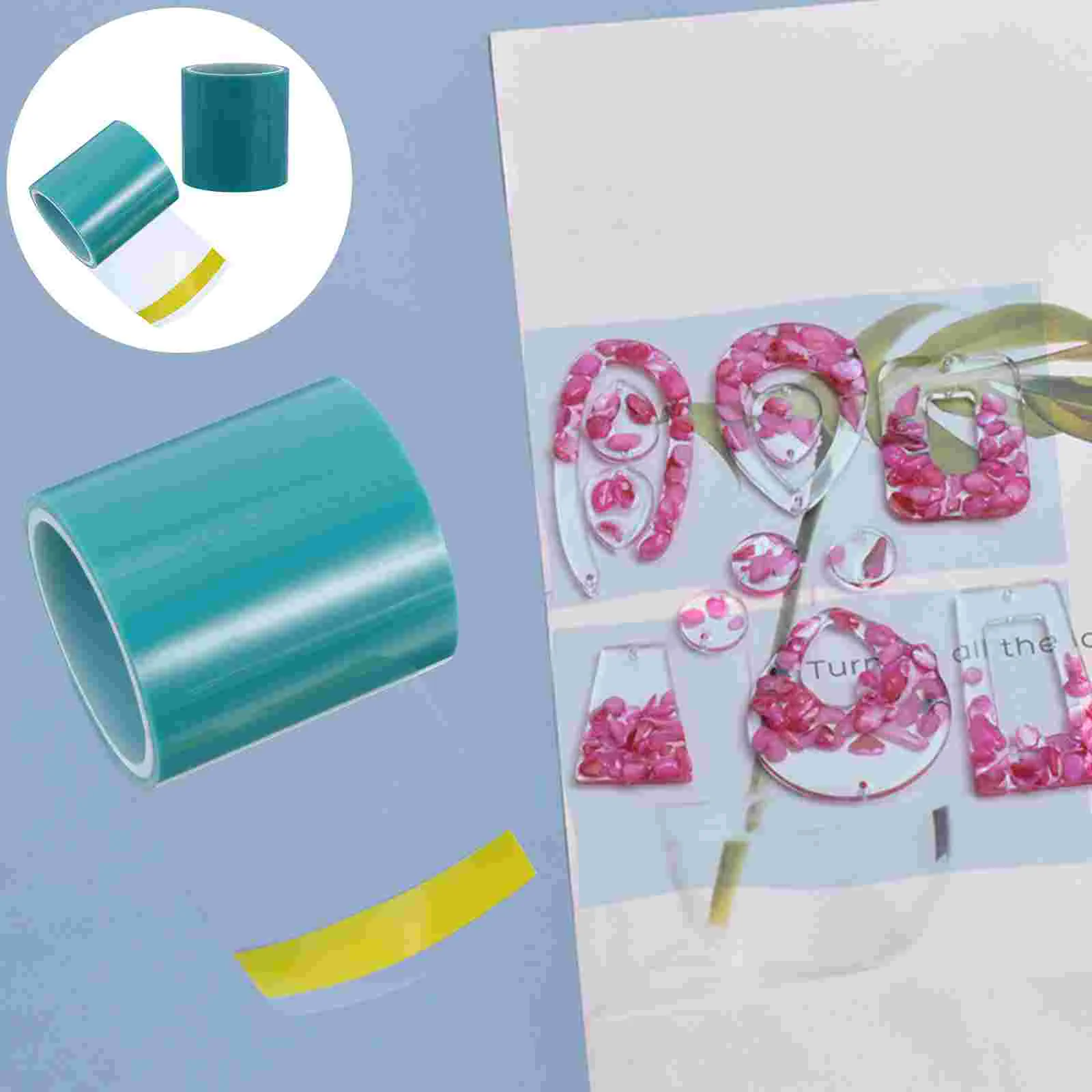 

2 Rolls Epoxy Resin Molding Tape Seamless Sticky Paper Tape for Hollow Frame Bezels Epoxy Resin Diy Craft Pendant Making Sky-