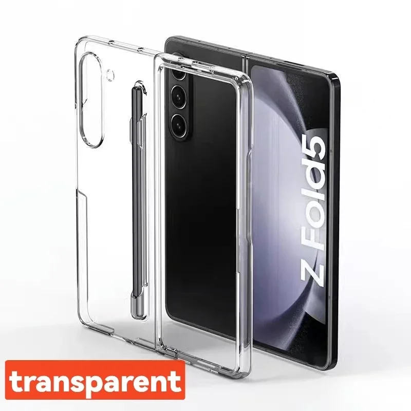 Premium Skin Feel Shockproof Phone Case with Pen Slot - Hard PC Protection Cover for Samsung Galaxy Fold Series