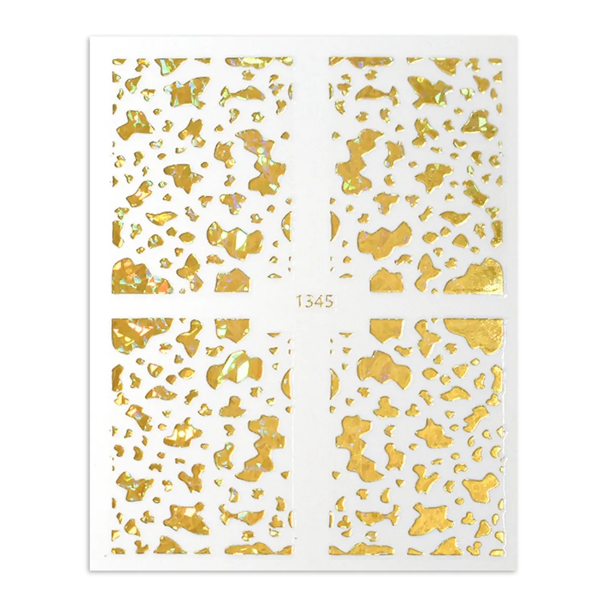 

Gold Plated Nail Stickers Animal Plaid Snake Skin Design Nail Art Decoration Decals
