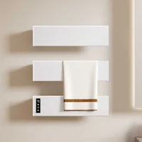 ใหม่ห้องน้ําชั้นวางผ้าขนหนูไฟฟ้า 220V ผ้าเช็ดตัวอุ่นอุณหภูมิควบคุม Timing ไฟฟ้าอุ่นผ้าเช็ดตัวซ่อน/สัมผัสสาย 6