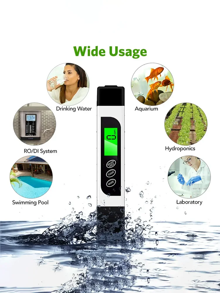 Precision PH Meter TDS&EC&Temperature Digital Water Quality Tester Aquaculture Swimming Pool Laboratory Tester