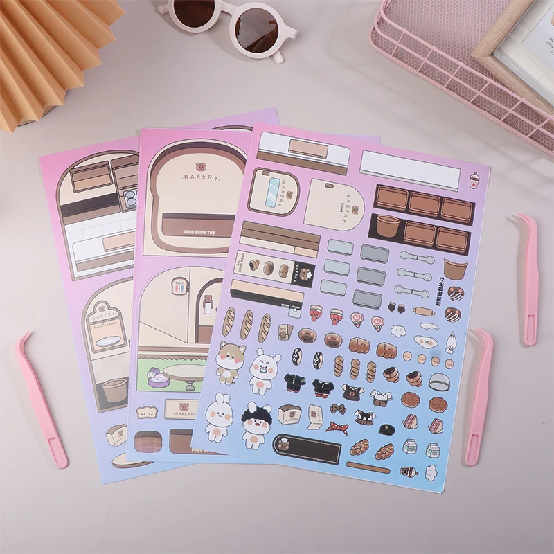 

Kawaii Тихая Книга аниме детская история 3D наклейки креативные детские игрушки ручной работы