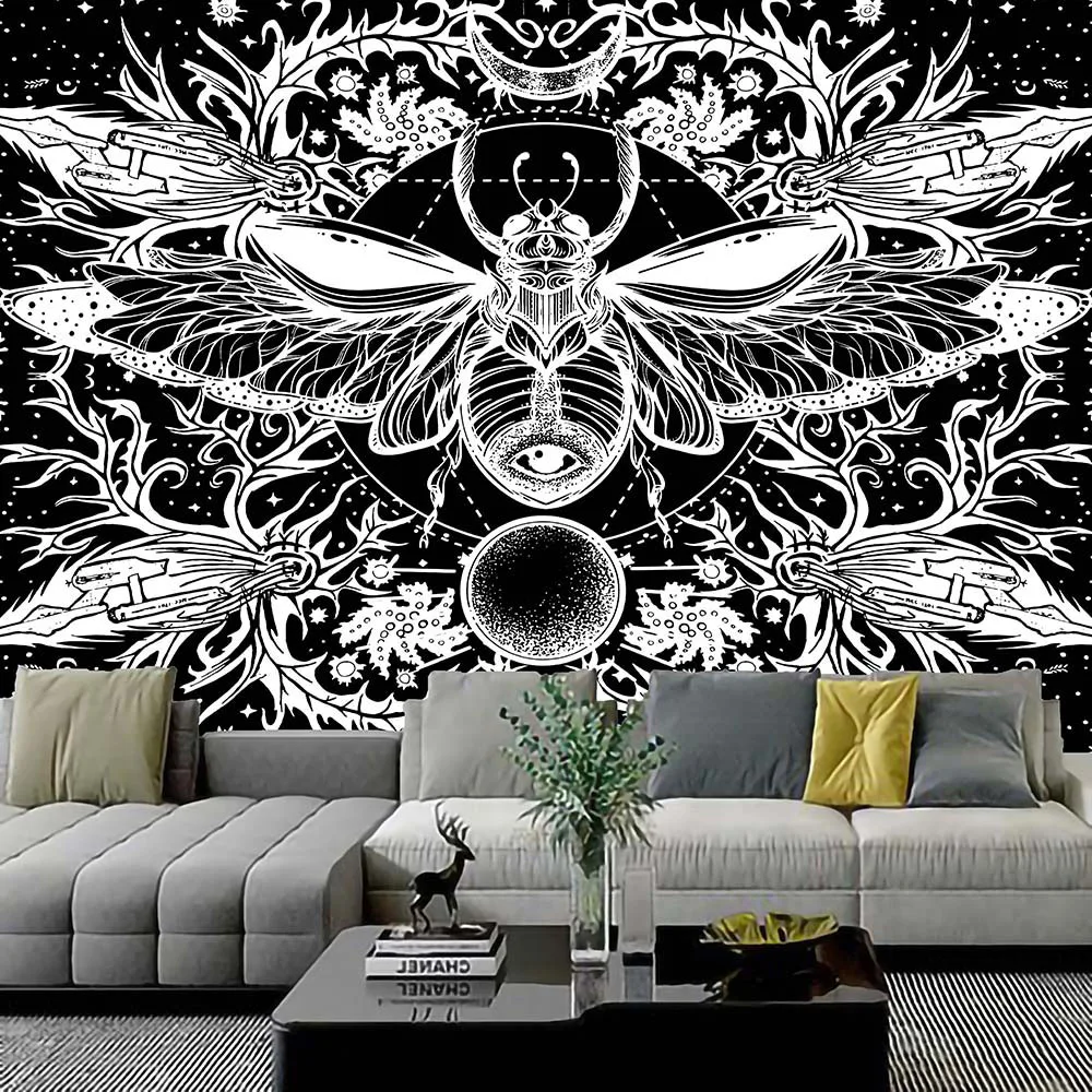

Simple flower butterfly tapestry blanket psychedelic witchcraft wall hanging Bohemian home bedroom decoration tapestry