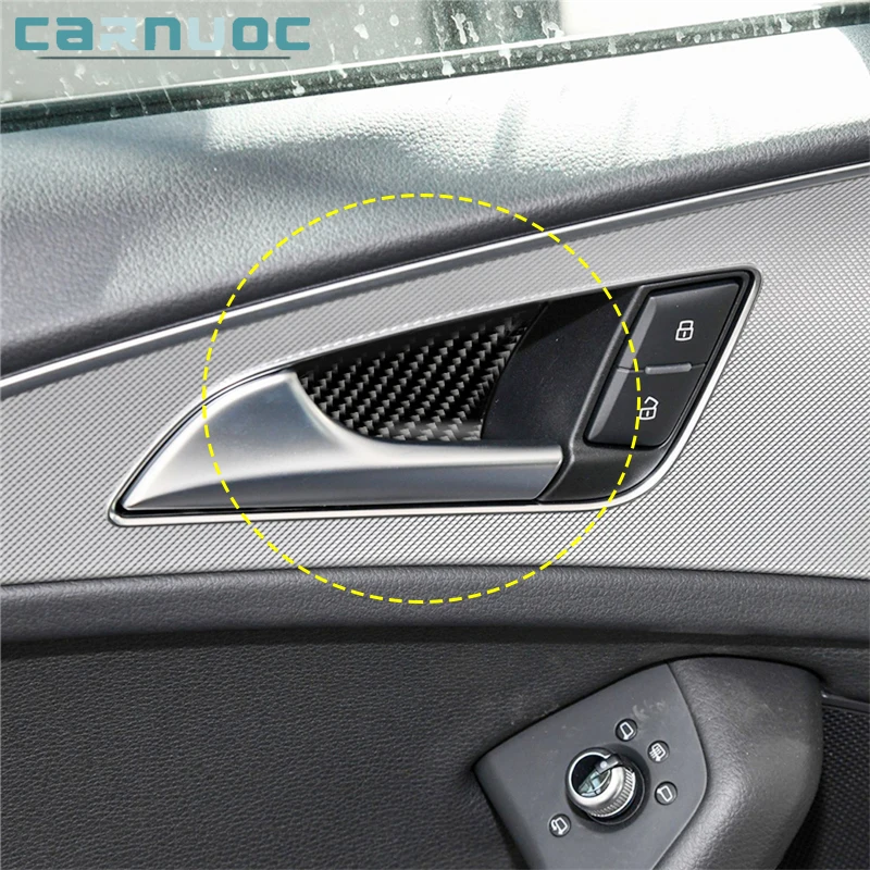 

4 шт., карбоновые наклейки на внутреннюю дверь для Audi A6 A7 2012 2013 2014 2015 2016 2017