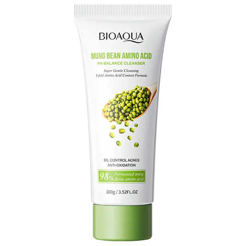 BIOAOUA Mung Bean Cleansing and Refreshing Cleanser Amino Acid Moisturizing Nourishing Gentle Oil Control Cleansing