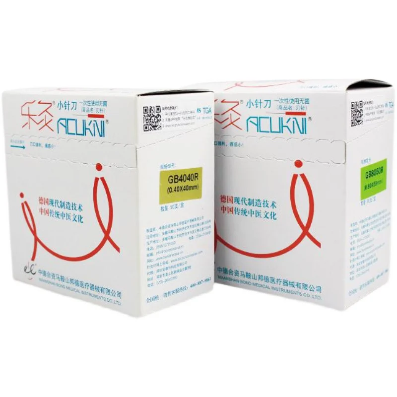 Disposable sterile acupuncture needles 50 pcs/pack Plastic handle blade flat edge knife needle acupotomy needle