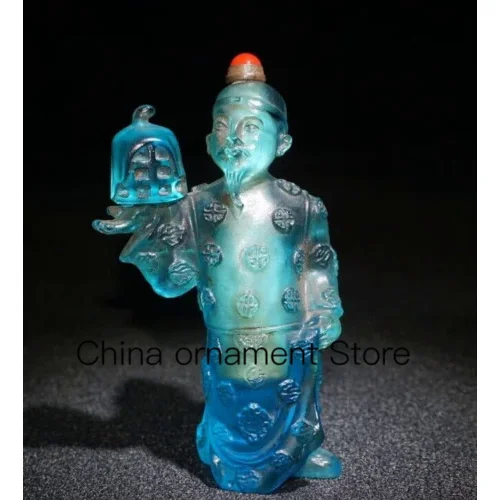 

Exquisite noble art Coloured glaze Royal Highness walks bird statue snuff bottle