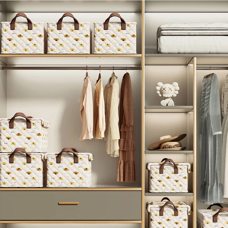 Foldable Clothes Storage Box Wardrobe Organizer with Steel Frame Toys Storage Box Cabinet Container Drawer Closet Organizer 4
