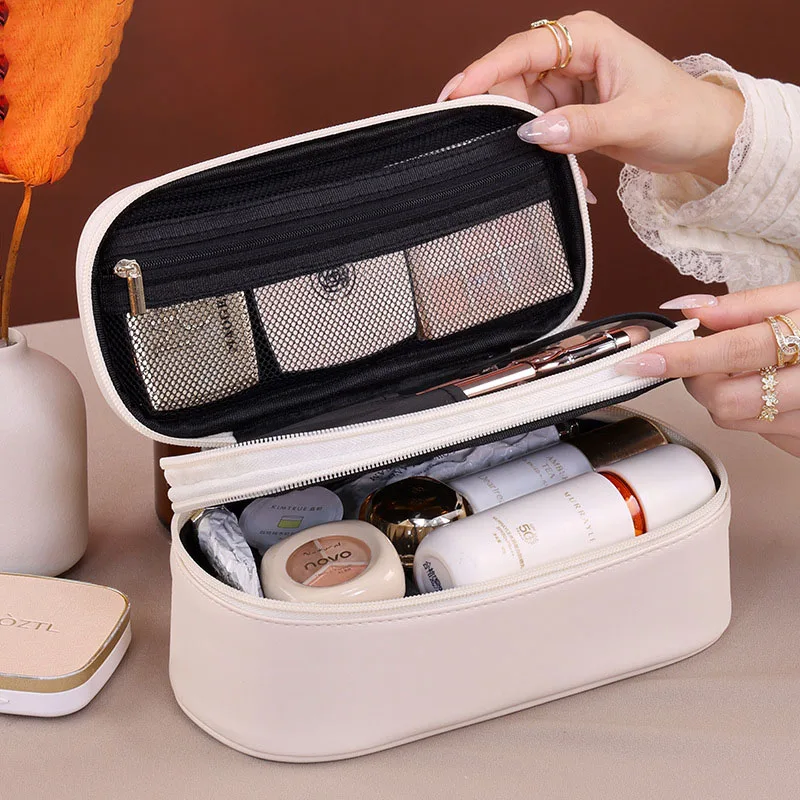 Women's Cosmetic Bag Makeup Bag Double Layer Large Capacity Luxury Cosmetics Organizer Travel Essentials Women's Cosmetic Bag - 5