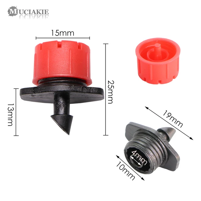 50-500Db 1/4 ' Barb Piros Állítható Fúvókák Kerti Öntözés Öntöző Sprinkler Mosható Emitter 0-80L/H Az Udvarra Üvegházhoz - Image 2