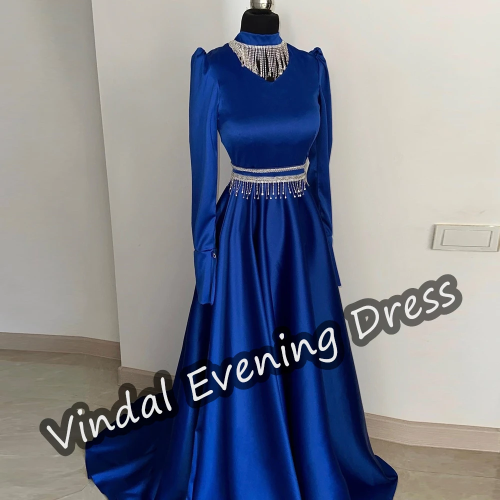 

Женское вечернее платье в пол Vindal, элегантное атласное платье А-силуэта с глубоким вырезом и длинными рукавами, со встроенным бюстгальтером в стиле Саудовской Аравии, 2024