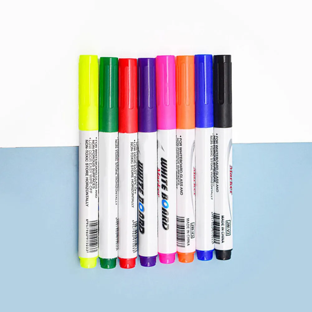 12Pcs 물에 뜨는 화이트보드 마킹 펜 사무실 학교 교실 쓰기 용품을 위한 가볍고 부드러운 잉크