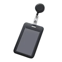 1Set Retractable Badge Holder Reel Staff Nurse Plastic Working Permit Holder Cover Exhibition Bus Pass Card Cover Case ID Sleeve 1