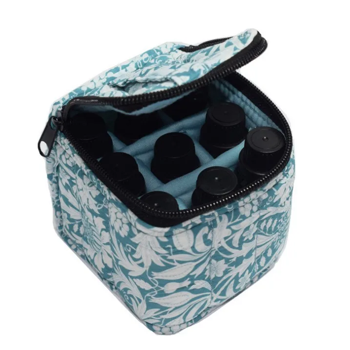 9 Compartments Essential Oil Bag Cotton Cosmetic Organizer for Travel Lipstick Nail Polish Storage Portable Makeup Pouch