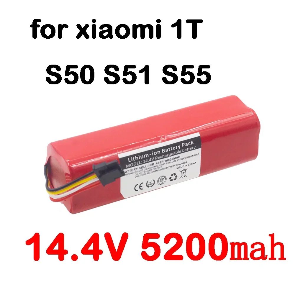 

Аккумулятор для робота-пылесоса Xiaomi Mijia Roborock 1T S50 S51 S55, новый литий-ионный аккумулятор 18650, 14,4 В, 14,8 в, 5200 мАч