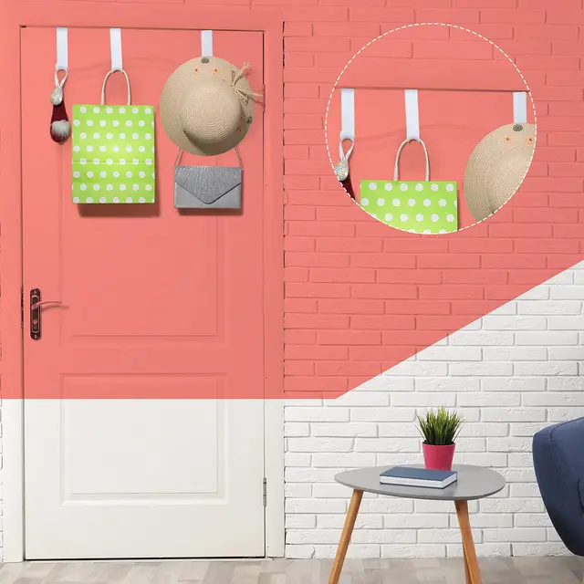 Crochets de vêtements en plastique au-dessus de la porte, crochets de suspension pour la maison, la cuisine, la chambre à coucher, décoration 2