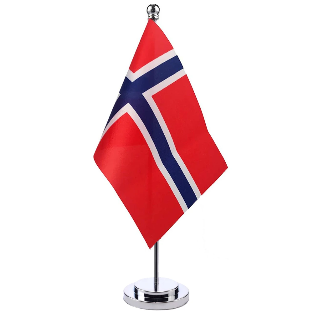 

14x21cm Norway Desk Small Country Banner Meeting Room Boardroom Table Standing Pole The Norwegian National Flag