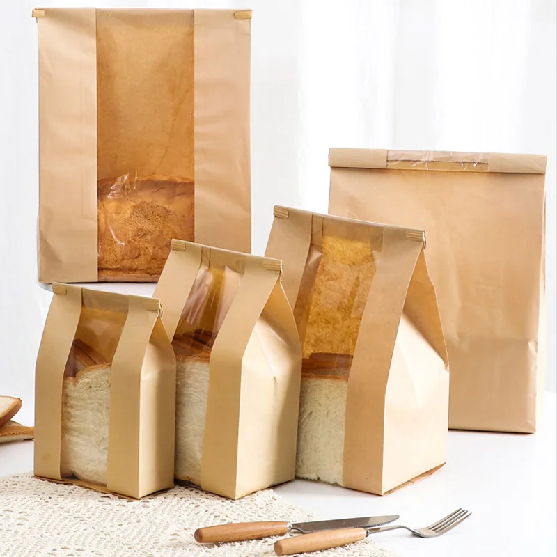 500PCS Kraft Paper Bread Loaf Bags with Clear Window and Tin Tie Closure, Extra Large B... - SKU KPBL1036 - UGI Packaging