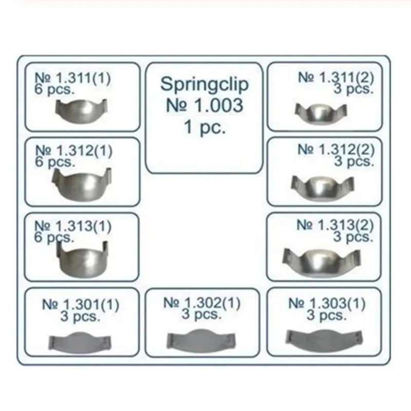 36pcs matriz dental com clipe de mola secional de metal contornado matrizes kit universal ferramentas para a substituição dos dentes no.1.330