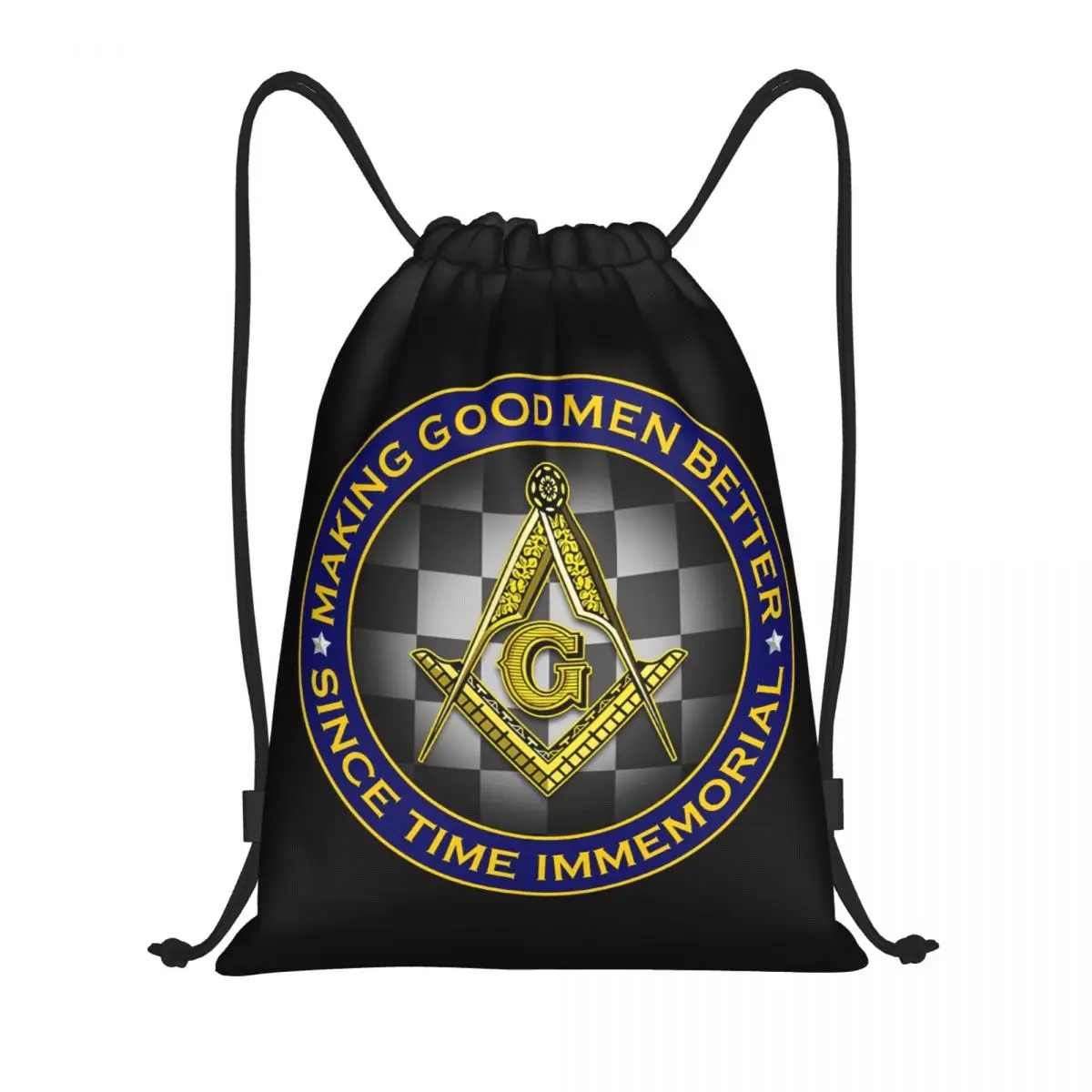 

Freemason Masonic Drawstring Backpack Sports Gym Bag for Men Women Mason Freemasonry Training Sackpack