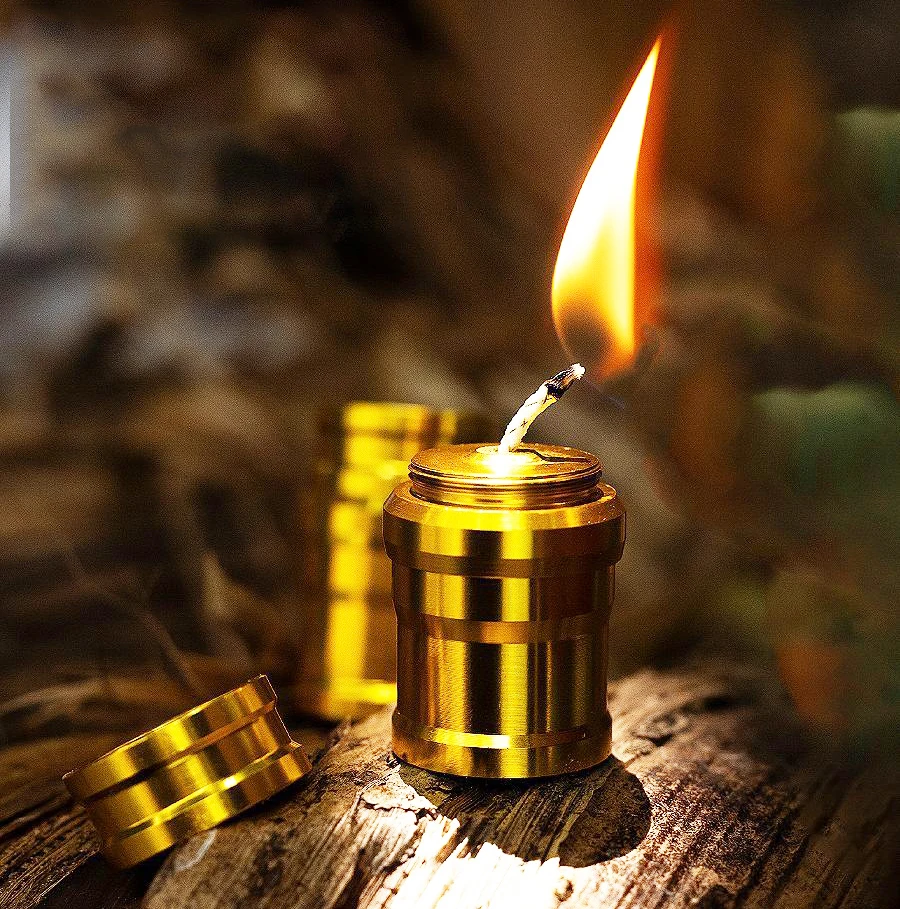 Compact Aluminum Alloy Mini Alcohol Lamp for Outdoor Survival and Camping Adventures