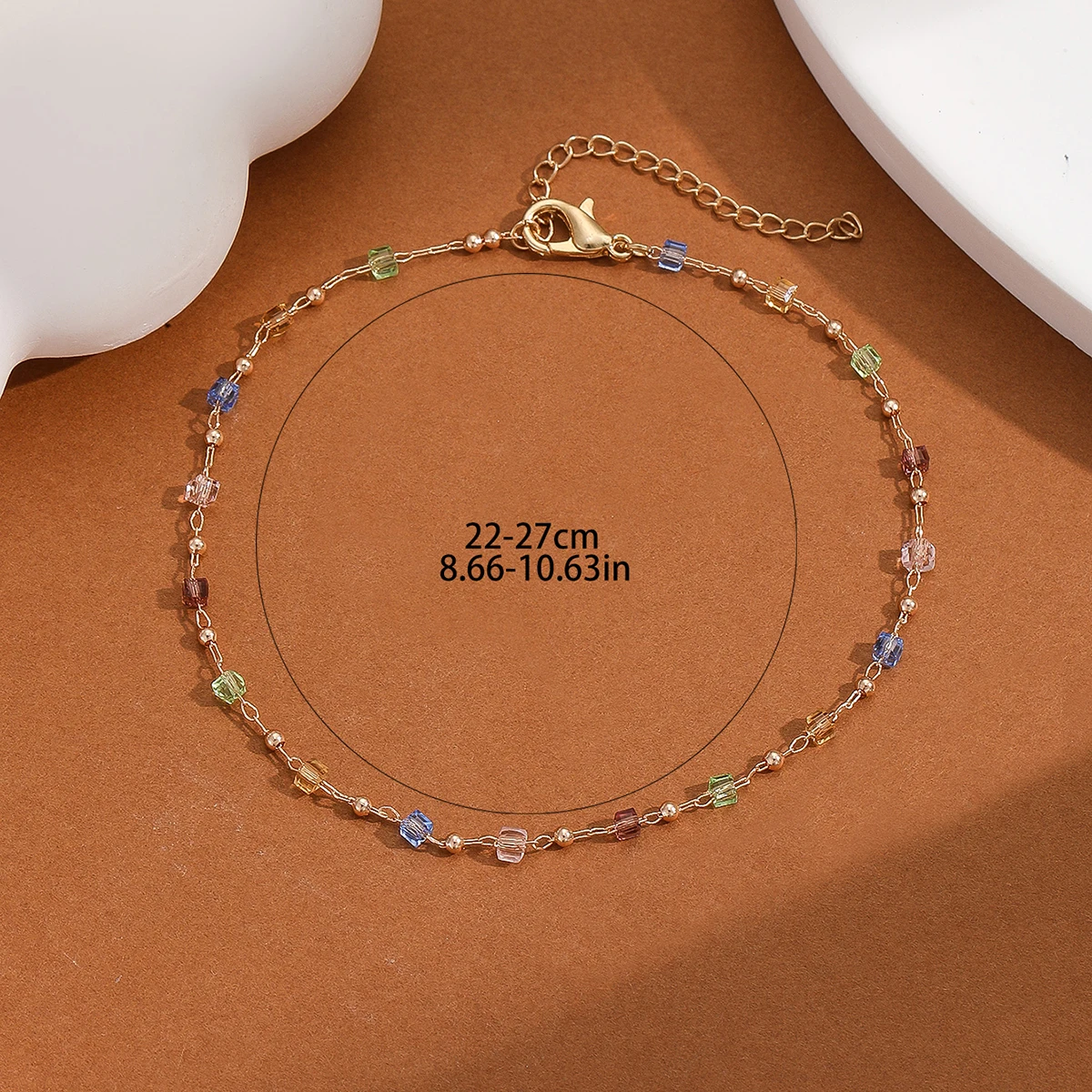 Kinitial Bohemia Colorful Crystal Anklets For Women Girls