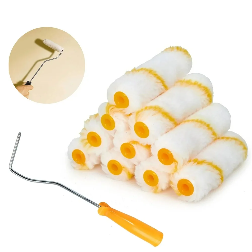 10/11pcs Paint Roller Kit: Get Professional-Looking Walls with 4 Inch Rollers & Covers, For Hotel/Restaurant/Commercial