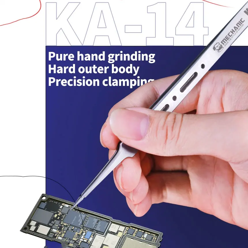 Mechanic KA-14 Micron Extra Tip Tweezers the tip can reach 0.01mm can easily clip 0.008mm fly wire for Electronic Repair
