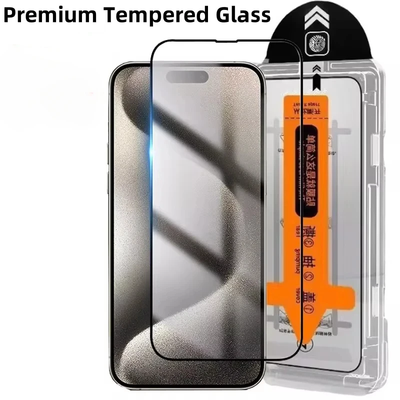 2 Pack Dust-Free Easy Installation Full Cover Tempered Glass Screen Protector