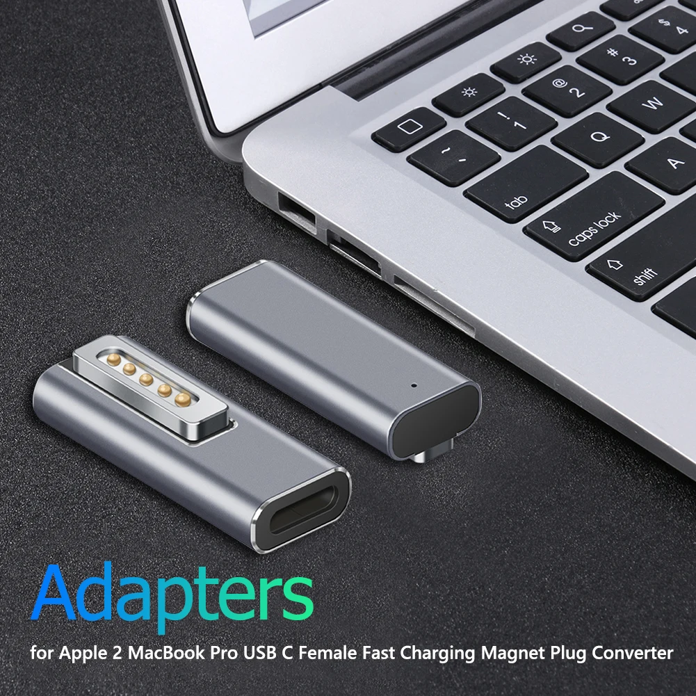 USB PD Adapter USB C Adapter Type C to Magsaf* 2 Connector PD Quick Charge Adapter for MacBook Air/Pro W/Indicator Light