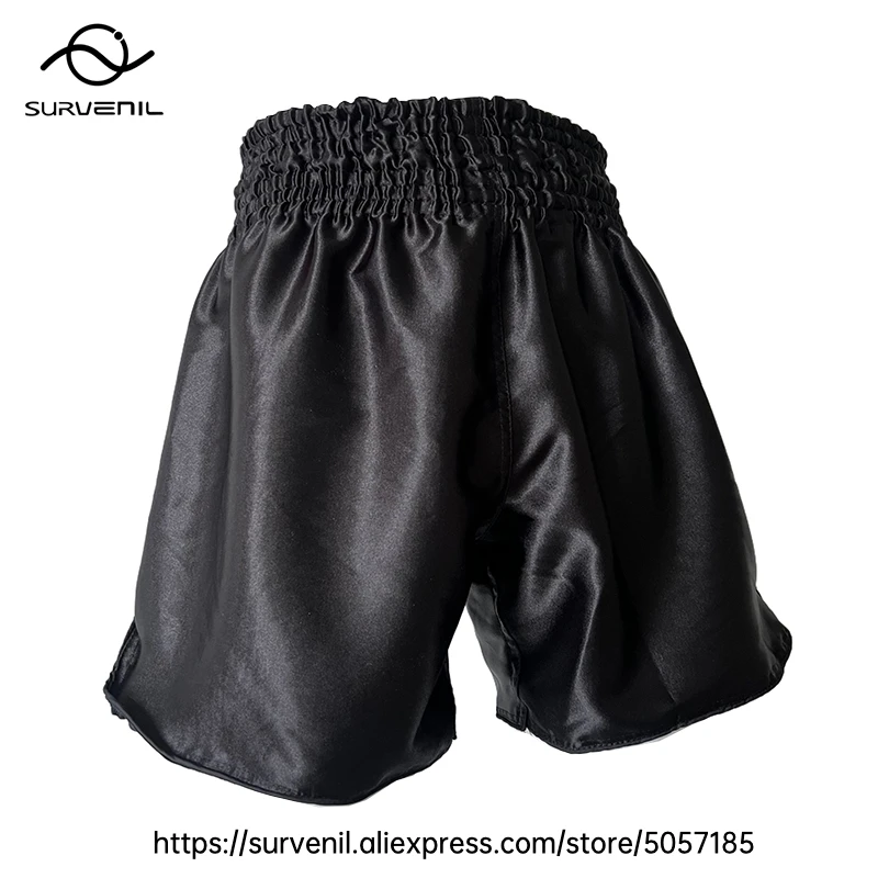 Muay Thai Shorts Plain Satin Boxing Pants Men Women Child Boy Girl Sanda Wushu Team Uniform Gym Martial Arts Kickboxing Shorts