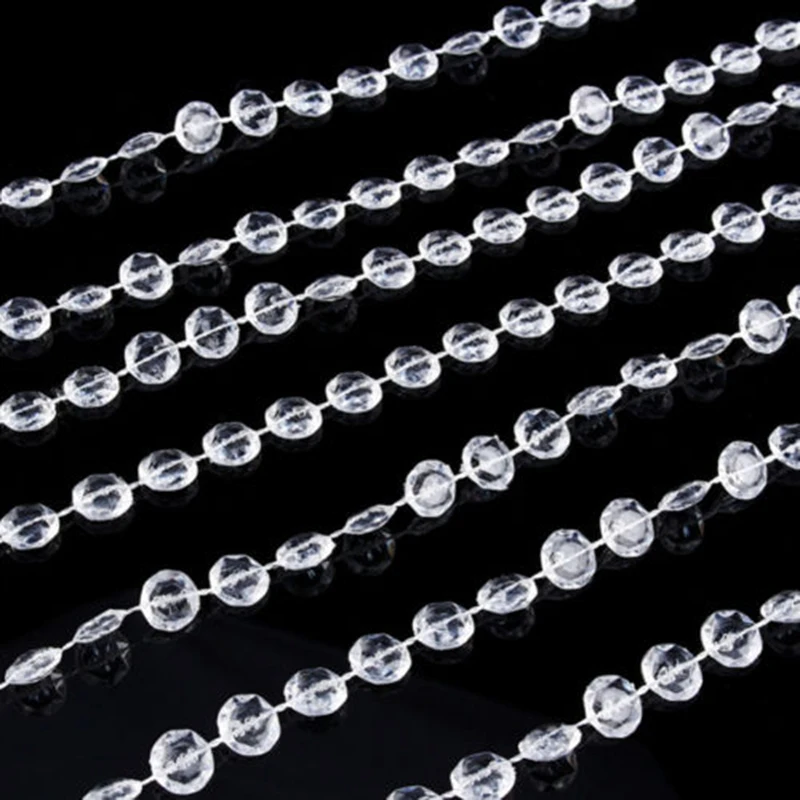 10M Acryl Kristall Perlen Vorhang Klare Girlande Strang Hängende Ketten Für Party Hochzeit Fenster Balkon Garten DIY Dekoration – Detail 10