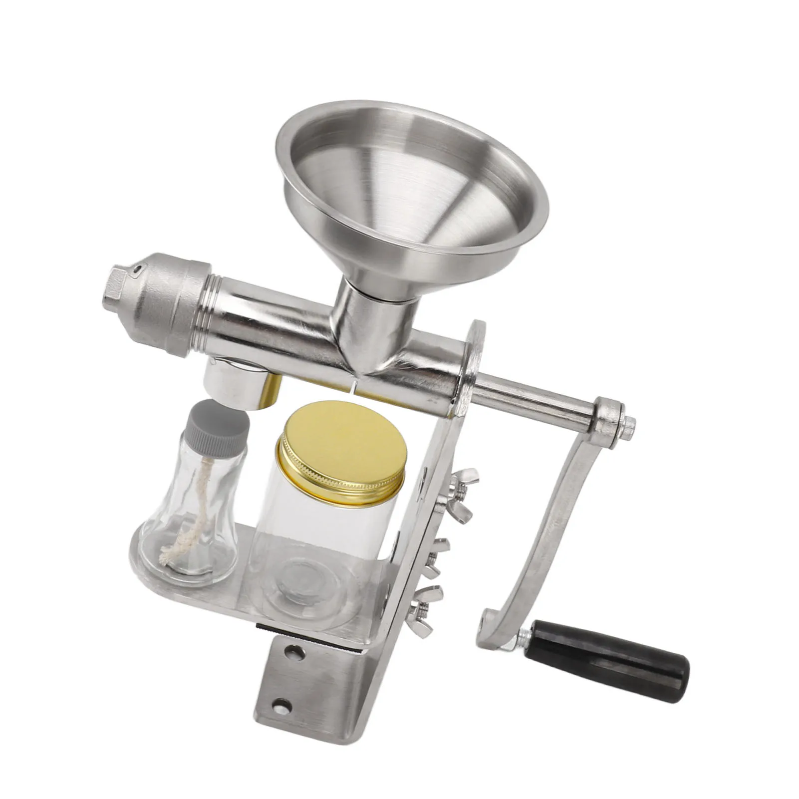Oil Press Machine Manual Oil Press Machine Stainless Steel for DIY Seed Nuts Peanut Oil Expeller Extractor Household Cold Extractor