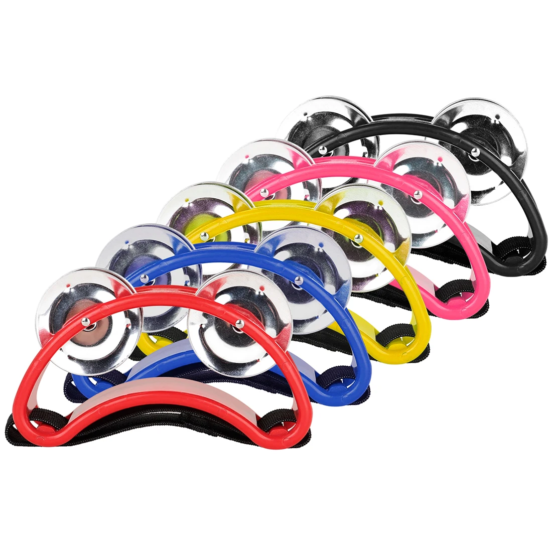 Foot Rattles Percussion Party Elliptical Tambourine Cajon Box Drum Companion Double Row Cymbal Orff Musical Instruments