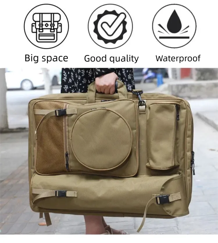 새로운 아티스트 백팩 A2 아트 포트폴리오 가방 드로잉 미술 용품 보관 방수 여행용 드로잉 서류 가방 블랙/카키 아트 가방