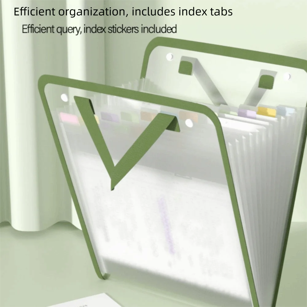 Portable 13-Layers Document Storage Bag Waterproof Large Capacity Hand-held Folder Transparent Document Pouch School Supplies