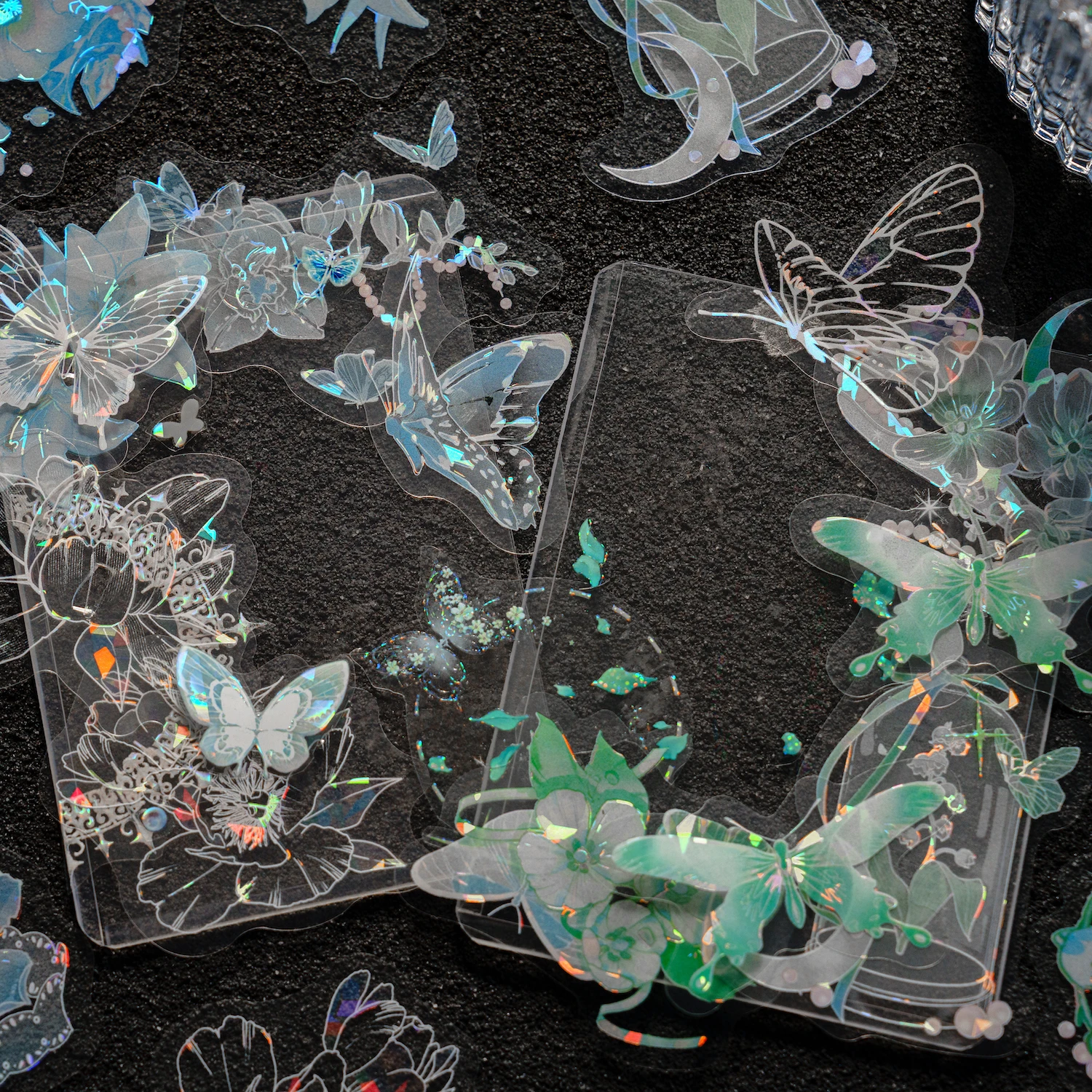 

30pcs PET Transparent Stickers Plant Flowers Decorative Labels Scrapbooking Collage Material Diary Stationery Supplies