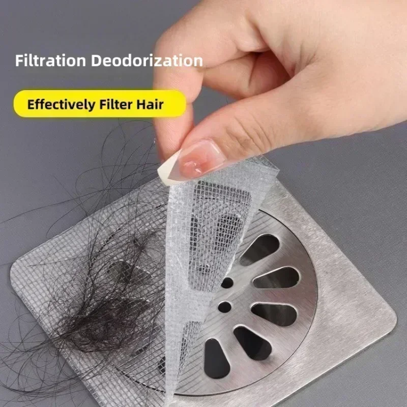 Shower Drain Catcher Disposable Hair Mesh Stickers For Bathroom Kitchen