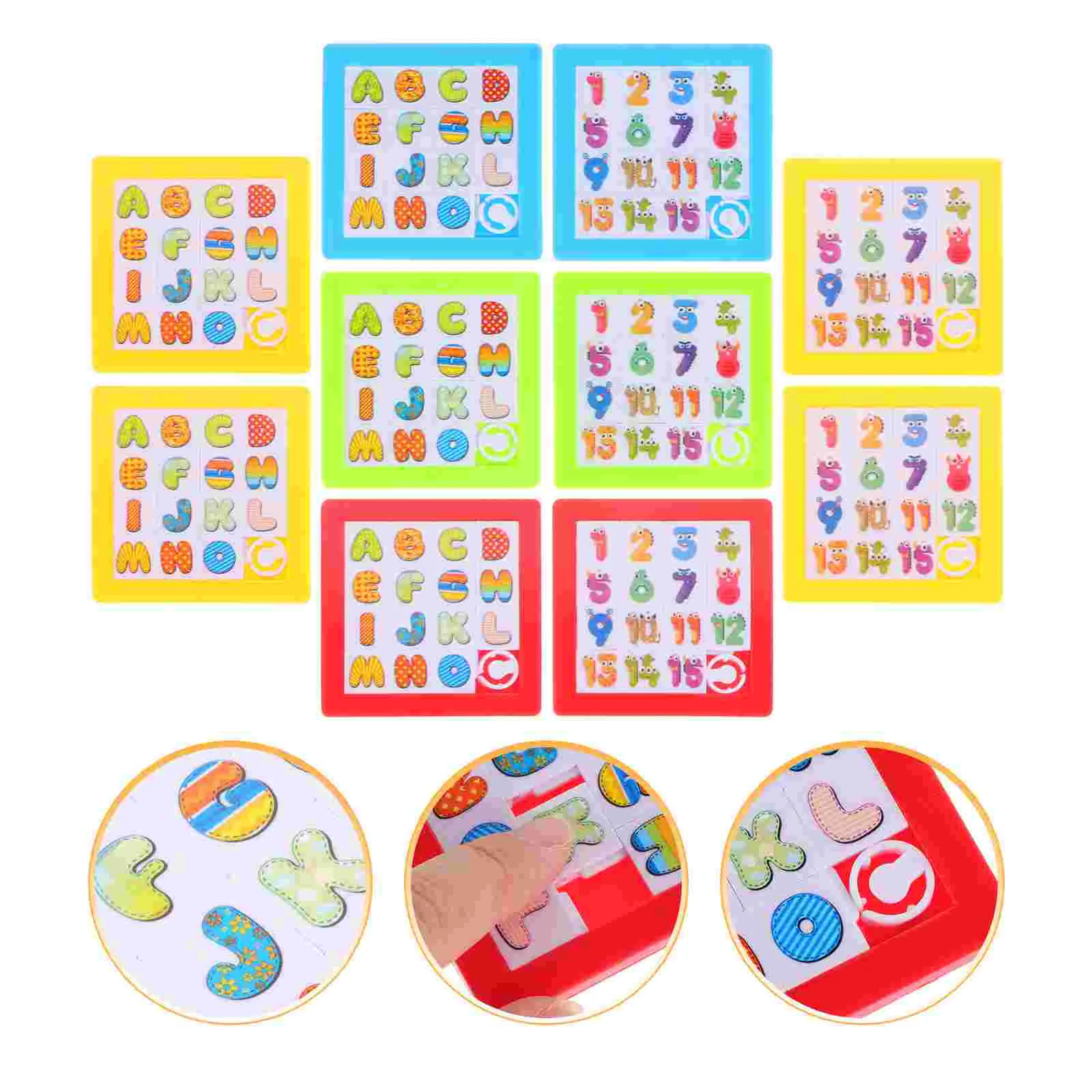 10Pcs Kids Slide Number Toddler Puzzle Toys Educational IQ Game Toys Early Learning Toys