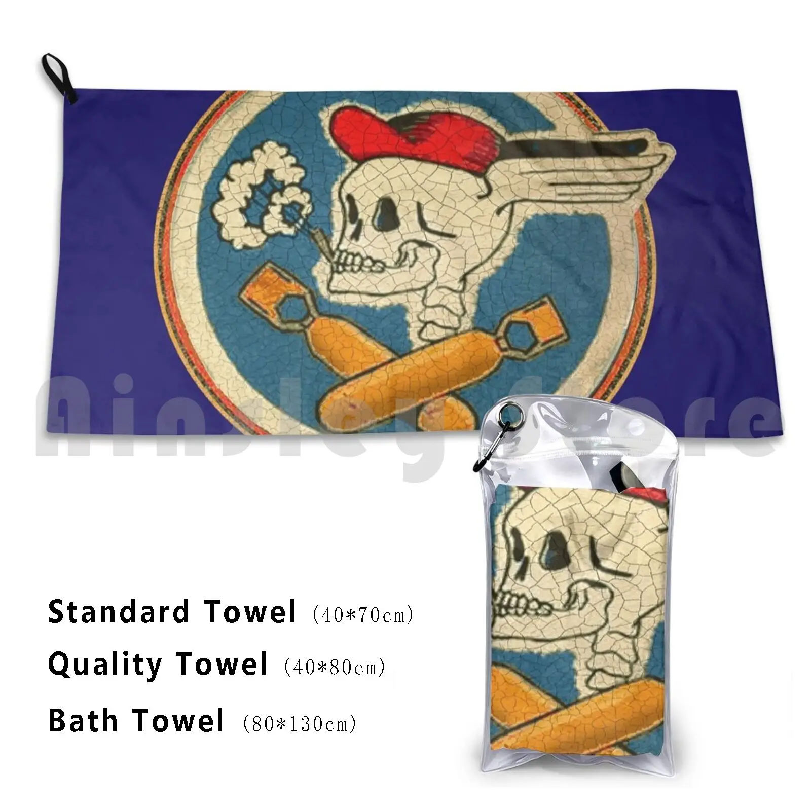 Bomber Da Baseball Ww2 Patch Asciugamano Personalizzato Asciugamano Da Bagno Bomber Da Baseball Ww2 Patch Skull Numero 7 Usa Airforce