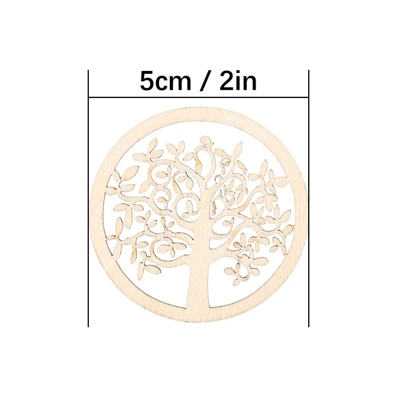 48개 나무 생명의 나무 조각 DIY 수공예품 휴일 장식 장식품 공예품