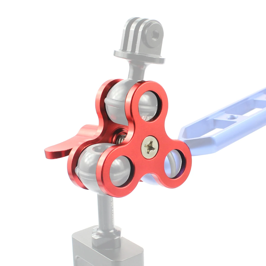 

Triple Ball Clamp 3 Holes Butterfly For Underwater Ball Head Mount 1 Inch Light Arm Bracket Connector Adapter Photography Camera
