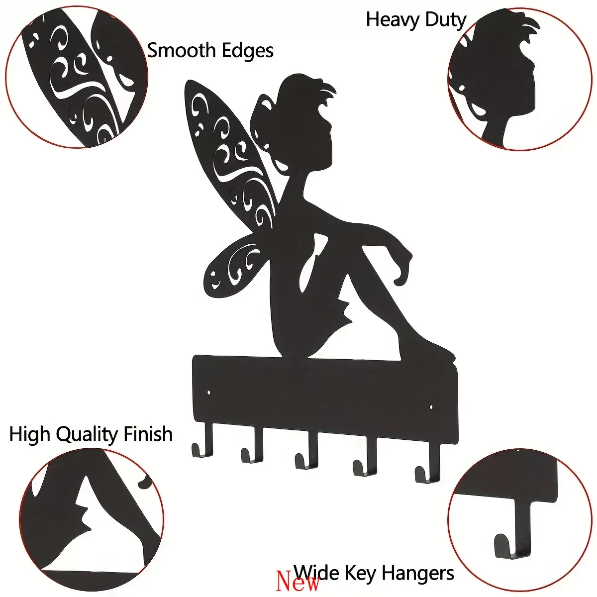 

CIFBUY Metal Elf Key Hangers Wall Mounted Hooks, Household Multi-Purpose Coat Bag Key Holder , LivingRoom Wall Decoration wall d
