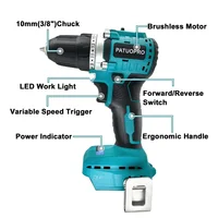 10mm Brushless Electric Drill Cordless Handheld Drill Screwdriver 2 Speed 23 Torque Setting Fit Makita 18V Battery (No Battery) 2
